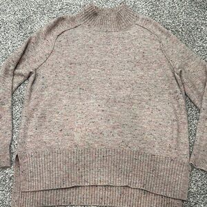 LOFT Heathered Pink Turtleneck Sweater